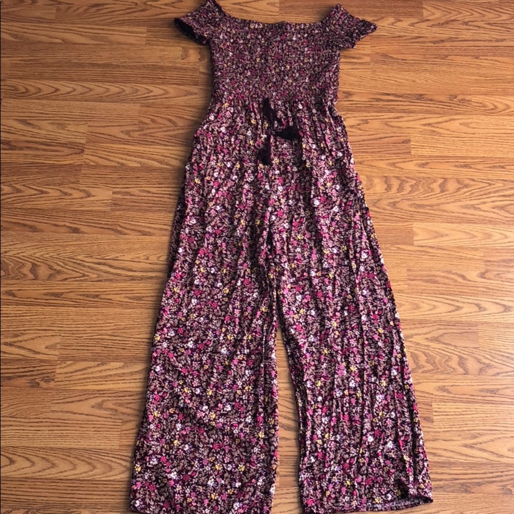 Target xhilaration smocked floral jumpsuit